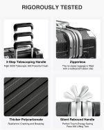LUGGEX Hard Shell Carry On Luggage with Aluminum Frame - 100% PC No Zipper Suitcase - 4 Metal Corner Hassle-Free Travel (Hard Case Suitcase) - Image 9